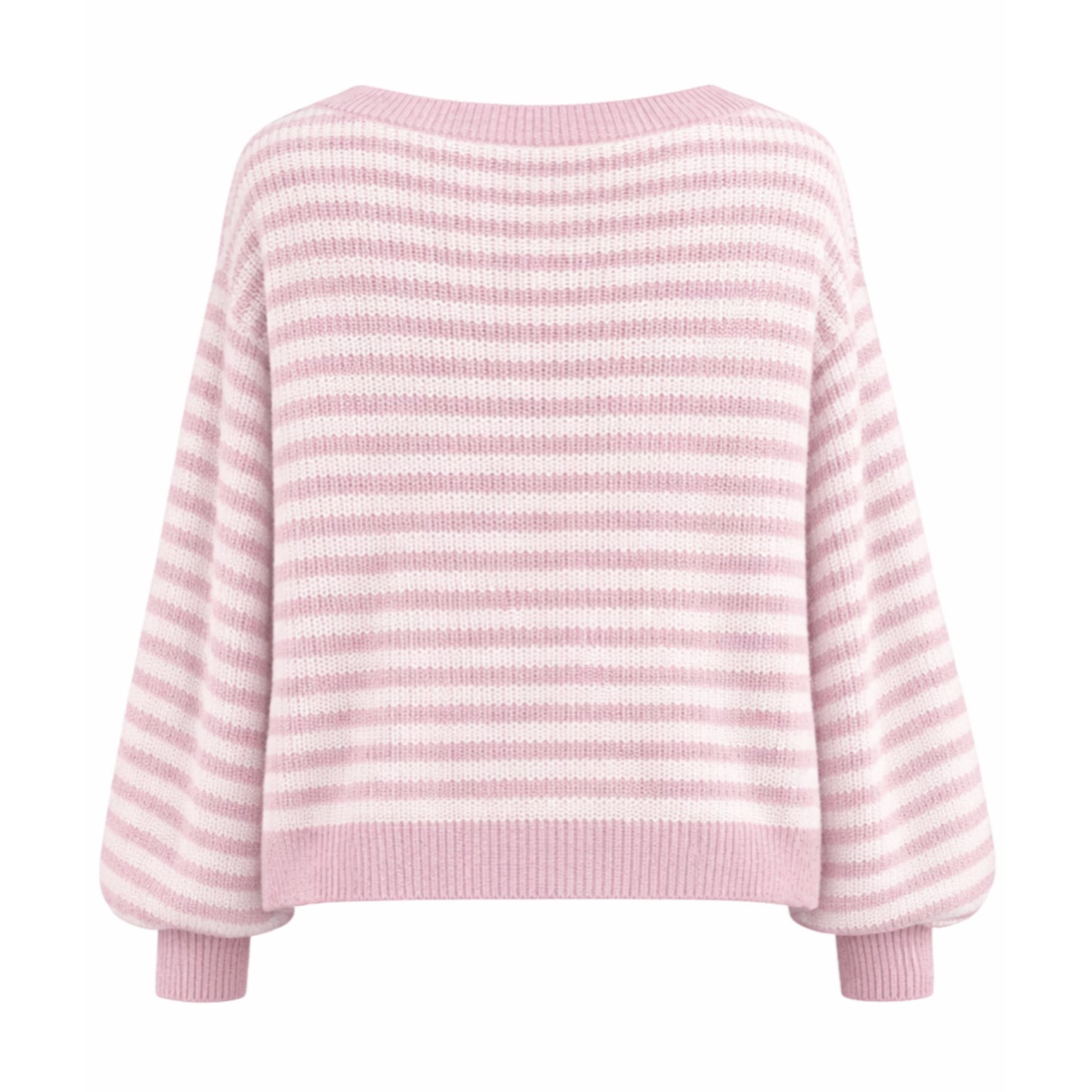 Rue Striped Knit Sweater Baby Pink