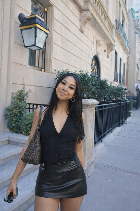 Icon Faux Leather Mini Skirt Black