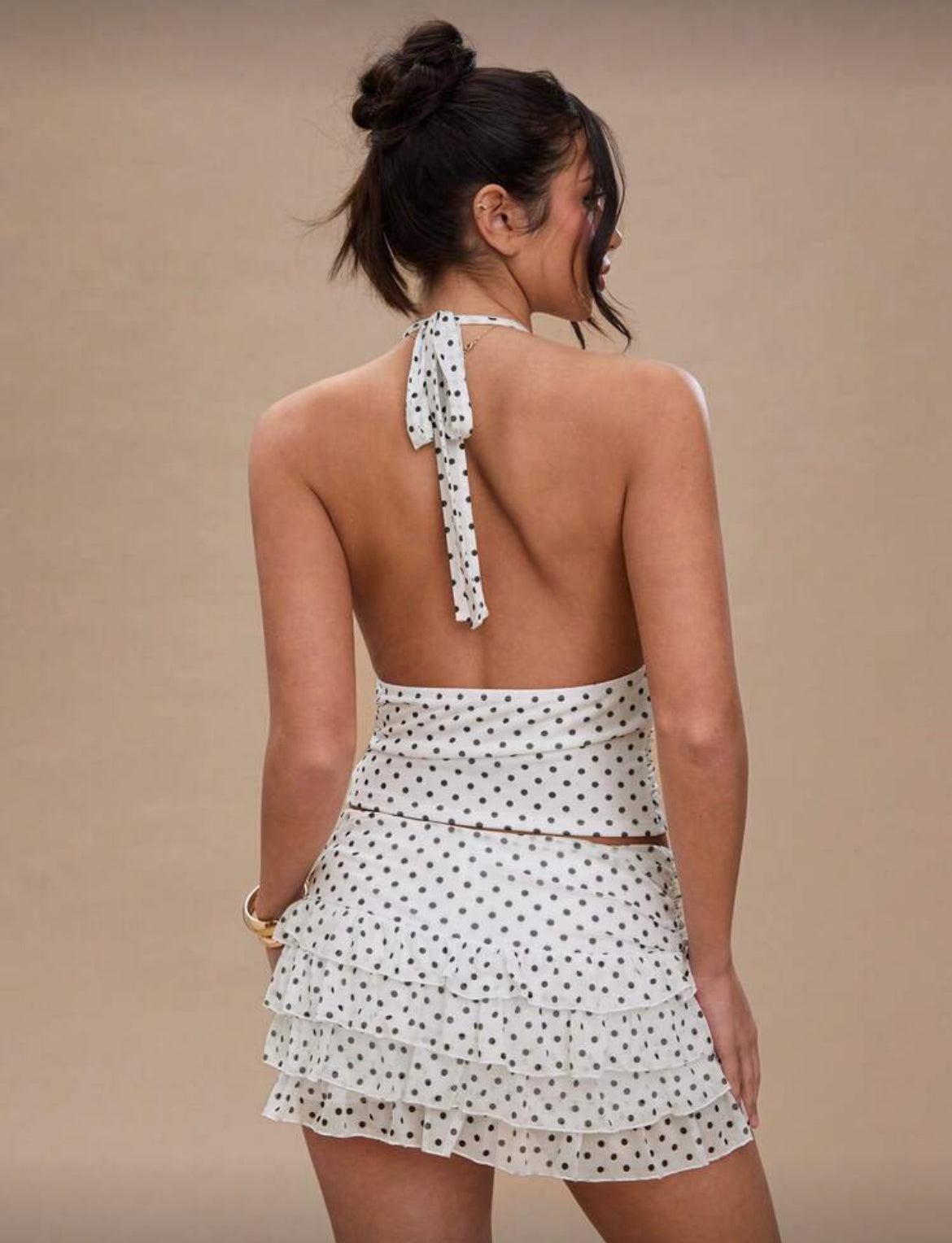 Aria Polka Dot Top White