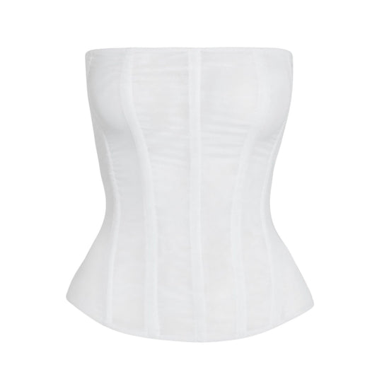 Sheera Mesh Corset Top White