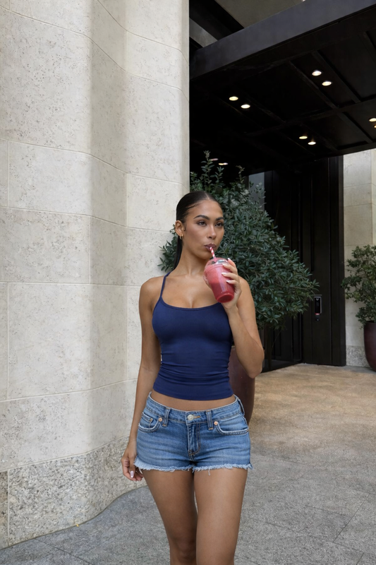 Hazel Basic Tank Top Navy Blue