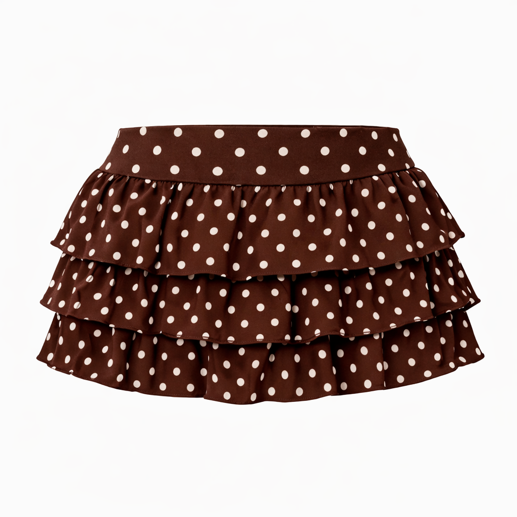 Amaya Polka Dot Skirt Brown