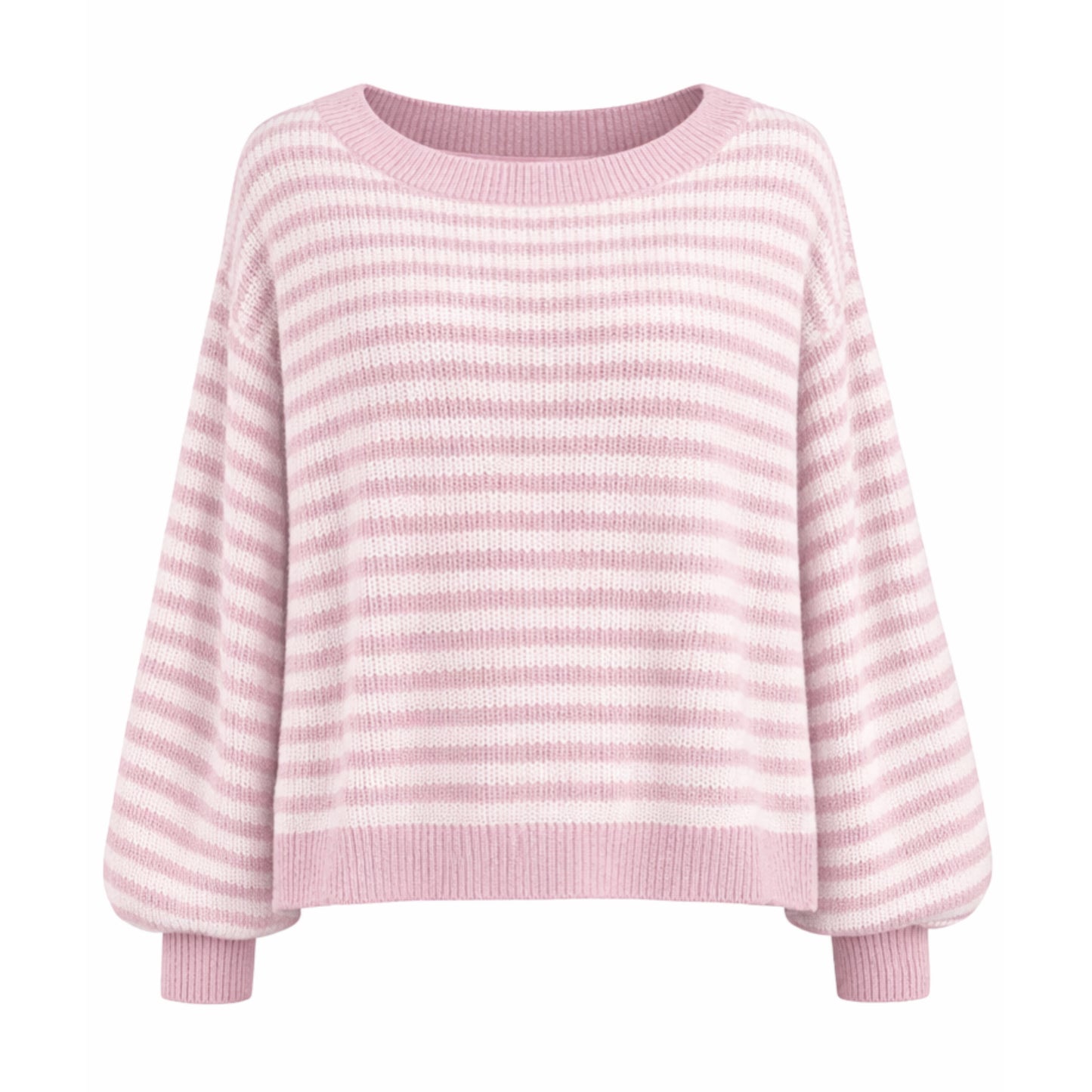 Rue Striped Knit Sweater Baby Pink